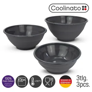 Coolinato Schüssel-Set Platin Silikon faltbar 3tlg.