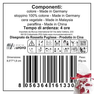 Candele D'Aurora: 12 rote Teelichter Herz & Stern Design