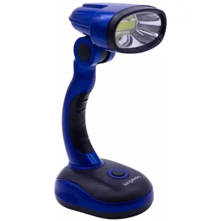 Garden Mile Tragbare Schreibtischlampe, batteriebetrieben, 12 weiße LED-Leuchten, flexible kabellose Nachttischlampe, moderne Beleuchtung für Camping, Zuhause, Büro, Computertisch, Blau