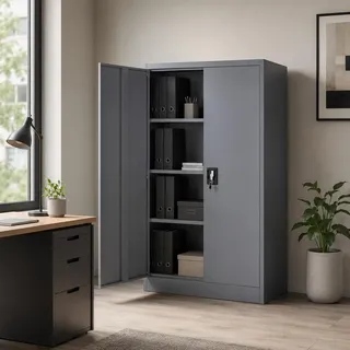 Makika Aktenschrank 40x90x140 cm Anthrazit
