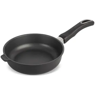 Original Gundel GUSS-BRATPFANNE INDUKTION hoch, Ø 20 cm, Höhe 6,5 cm, BIOTAN-Oberfläche, PFOA-frei, Akku-Therm Boden - abnehmbarer Designer-Stiel