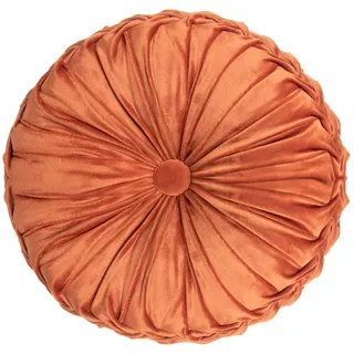 Fouriding Runde Wurf Kissen für Couch dekorative 15 "X 15" Kürbis Runde Samt Kissen für Sofa Bett Stuhl Boden Auto dekorative (Orange)