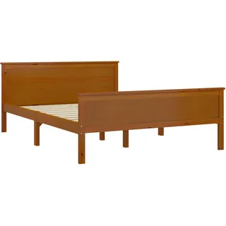 vidaXL Massivholzbett Bett Holzbett Doppelbett Bettrahmen Lattenrost Bettgestell Schlafzimmerbett Schlafzimmermöbel Honigbraun Kiefer 120x200cm