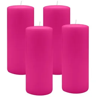 Kopschitz Kerzen 4er Set Adventskranzkerzen Fuchsia Pink Ø 40 x 200 mm