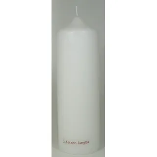 Stumpenkerze weiss 25 x 8 cm - Rundkerze 250x80 mm, Kerzenrohling, Kaminkerze zum Basteln und Verzieren von Kerzen Junglas