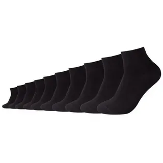 CAMANO 10er Pack Classic Quarter Socken Schwarz 43-46