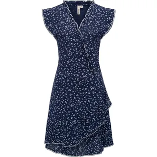 Ragwear Damen, Kurzarm Sommerkleid mit Print und Rüschen