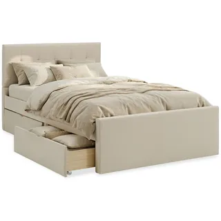 Homestyle4u Polsterbett 140 x 200 cm Beige