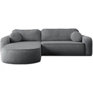 lookway Eckcouch mit Schlaffunktion und Bettkasten Grau