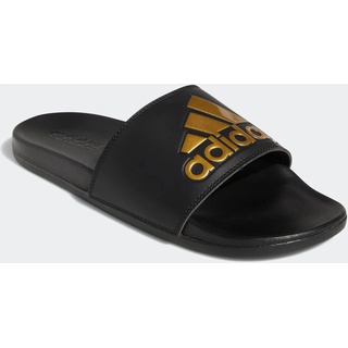 Badesandale ADIDAS SPORTSWEAR "COMFORT ADILETTE" Gr. 46, schwarz (core black, gold metallic, core black) Schuhe Badelatschen Pantolette