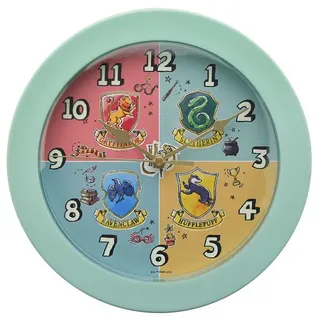 Widdop and Co Harry Potter Hogwarts-Wappen-Wanduhr, 23 cm, Türkis