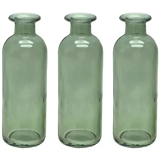 ZauberDeko Dekovase Vase Grün Salbeigrün Glas Blumenvase Dekovasen 3 fach sortiert
