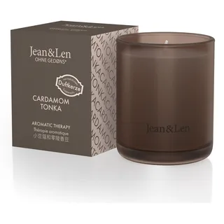 Jean & Len Aromatic Therapy Cardamom & Tonka, natürliche Sojawachskerze, warmer-würziger Duft, Brenndauer 4 hrs, Duftkerze im Glas, vegan, 120 gr