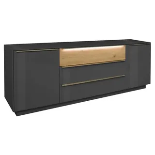 Mäusbacher TV-Lowboard Nova Glas Grau Anthrazit