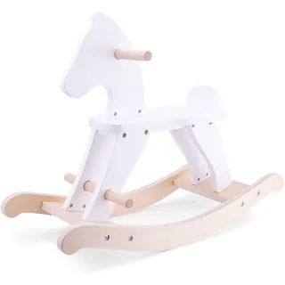 New Classic Toys Schaukelpferd aus Holz-Weis, White