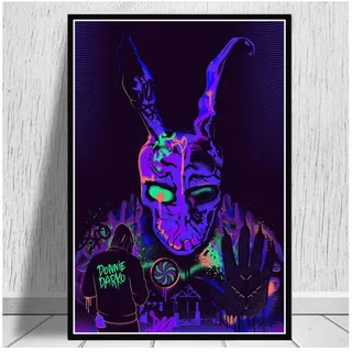 ASLKUYT Retro Characer Donnie Darko Horror Schwarzlicht Film Malerei Poster Wandkunst Bild Drucke Leinwand Living Home Room Decor-50x70 cm Kein Rahmen