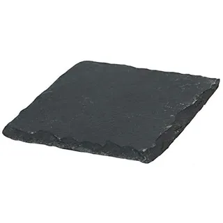 Novaliv Schieferplatte quadratisch I 20x20x0,5 cm I Schiefer Platte Schieferteller Servierteller Servierplatte Schiefer Steinplatte Frühstücksplatte
