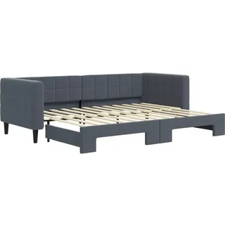 vidaXL Tagesbett Ausziehbar Dunkelgrau 90x200 cm Samt