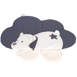 Sterntaler Baby Unisex Krabbeldecke Wolkenform Eisbär Elia - Schlafteppich, Spielmatte aus Flauschstoff, Spieldecke - dunkelgrau