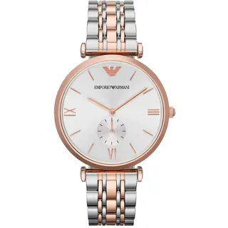 Emporio Armani Herrenuhr, Quarzwerk, 40mm Rose Gold Edelstahlgehäuse mit Edelstahlarmband, AR1677