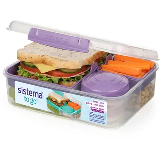 Sistema TO GO Bento-Lunchbox | 1,65 L | Brotdose für Pause mit Fächern und Snackbox | BPA-frei | 1 Stück | Misty Purple
