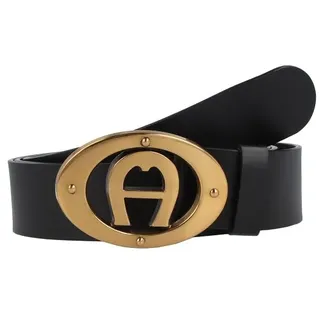 Aigner Logo Gürtel Leder black 100 cm