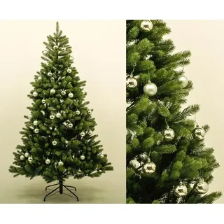 Spritzguss Christbaum mit silbernen Kugeln und 498 Tips schwer entflammbar
