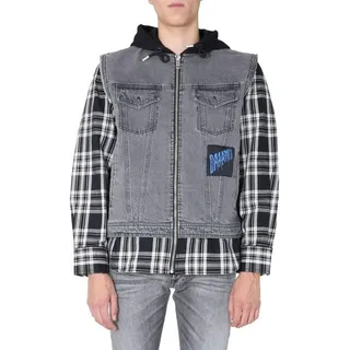 Diesel Herren "J-Ruben Jacket" Kapuzenjacke Jeans Jacke Grau - Grau - S