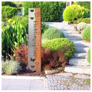 tuning-art Gartenstecker Lieblingsplatz 120 x 21 cm Edelrost