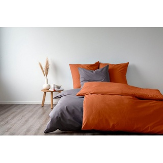 Bettwäsche Baumwoll-Tencel, SETEX, Lyocell, in angesagten Unifarben orange 1 St. x 135 cm x 200 cm