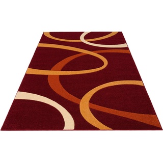 Teppich Bill, my home, rechteckig, Höhe: 10 mm, mit handgearbeitetem Konturenschnitt, Kurzflor, elegant, 3D-Design rot 160 cm x 230 cm x 10 mm