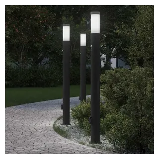 vidaXL Solarleuchte Edelstahl 110,0 cm 3er Set schwarz