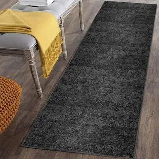 Teppich Läufer Flur Teppichläufer Küchenläufer 120 x 200 cm Schwarz Küche Teppiche Flurläufer Teppich Flur rutschfest Küchenteppich Waschbar Bettvorleger Bodenmatte Korridor Teppich für Flur Eingänge