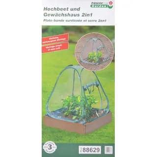 Gaardi Hochbeet - Gewächshaus 58 x 58 x 75 cm - Foliengewächshaus - Hochbeet und Gewächshaus 2 in 1 - Anzucht Gewächshaus, Kindergewächshaus, Gewächshaus für Kinder - mein erstes Gewächshaus