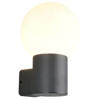 TRIO Leuchten LED Außen-Wandleuchte mit Glaskugel, Höhe 28cm, LED wechselbar, warmweiß, Außenbeleuchtung Haus-Wand, Außenlampe im Retro Design für Haustür schwarz