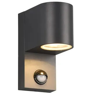 meineWunschleuchte Außen-Wandleuchte Höhe 15cm zur Hausbeleuchtung, | Bewegungsmelder, GU10 LED, moderne Außenleuchte in Anthrazit für die Haus Wand IP44