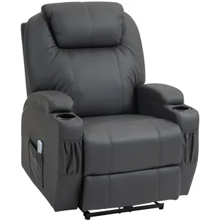 Homcom Relaxsessel Kunstleder 0 x 0 x 0 cm Dunkelgrau elektrisch mit Massagefunktion