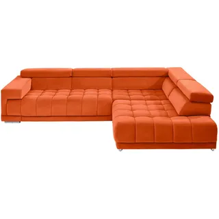 Beldomo Speed Ecksofa, Orange, Metall, 4-5-Sitzer, Ottomane rechts, L-Form, 326x222 cm, Goldenes M, Typenauswahl, Stoffauswahl, seitenverkehrt erhältlich, Hocker erhältlich, Wohnzimmer, Sofas & Couches, Wohnlandschaften, Ecksofas