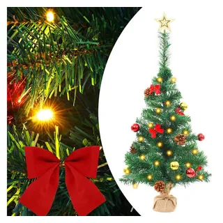 vidaXL Künstlicher Weihnachtsbaum mit Beleuchtung & Kugeln Grün 64 cm