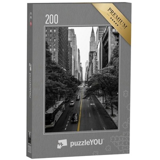 puzzleYOU Puzzle Endlose Straße in Manhattan, New York, 200 Puzzleteile, puzzleYOU-Kollektionen New York