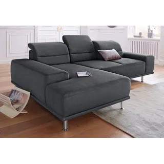 sit&more Eckcouch Mikrofaser 2-Sitzer Grau