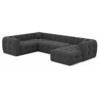 Sofa Dreams Wohnlandschaft Polster Sofa Lounge Wohnlandschaft Couch Stoff Samt Sevilla U Form, Chesterfield