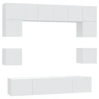 vidaXL TV-Schrank-Set 8-tlg. 30 cm Weiß Holzwerkstoff