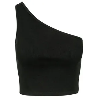 URBAN CLASSICS Muskelshirt Urban Classics Damen Ladies Cropped Asymmetric Top (1-tlg) schwarz XS