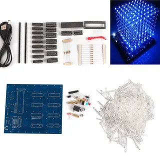 3D Light Cube DIY Kit 8x8x8 LED -Würfel Hände auf elektronisches Projekt Komplette Komponenten für atemberaubende 3D -Beleuchtungseffekte