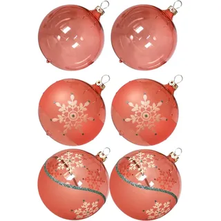 Thüringer Glasdesign Weihnachtsbaumkugel Weihnachtskugel Mix-Box hummer (6 St), mundgeblasen, handbemalt orange
