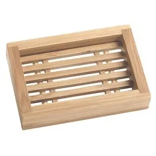 Croll&Denecke Seifenschale 60103, braun, mit Ablauf, aus Bambus, 12,5 x 8,5 cm