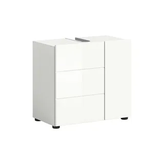 VCM Waschbeckenunterschrank Vira 60 x 57 x 34 cm Weiß Hochglanz