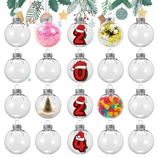 Xlong 20 Stück Weihnachtskugeln Klar,6CM Befüllbare Weihnachtskugeln,Christbaumkugeln DIY,Durchsichtige Christbaumkugeln,Weihnachtskugeln zum Befüllen (6 cm)