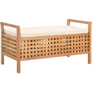 vidaXL Sitzbank Walnuss Weiß 93 x 49 x 49 cm